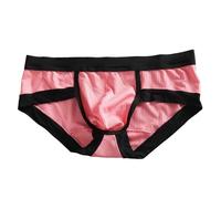 Trunk Herren 4XL, Unterwäsche Ultraligcht Slip mit Elastischem Bund Dreieckiger Slip Patchwork Male Trunks Ultradünne Schlüpfer atmungsaktiv Höschen Tragegefühl praktische Unterhose, Rosa., XXL
