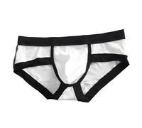 Trunk Herren 4XL, Unterwäsche Ultraligcht Slip mit Elastischem Bund Dreieckiger Slip Patchwork Male Trunks Ultradünne Schlüpfer atmungsaktiv Höschen Tragegefühl praktische Unterhose, Blanco, 3XL