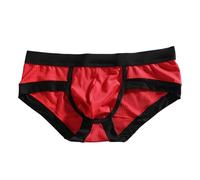 Trunk Herren 4XL, Unterwäsche Ultraligcht Slip mit Elastischem Bund Dreieckiger Slip Patchwork Male Trunks Ultradünne Schlüpfer atmungsaktiv Höschen Tragegefühl praktische Unterhose, rojo, XL