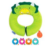 Trunki Cojín Cervical Coche Niños con Mentonera | Cojín Cuello Viaje Niños Ideal para Coche, Avión, Bicicleta o Cochecito | Reposacabezas Coche Niño y Niña | Cojín Yondi | Dinosaurio Dudly (Verde)
