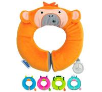 Trunki Cojín Cervical Coche Niños con Mentonera | Cojín Cuello Viaje Niños Ideal para Coche, Avión, Bicicleta o Cochecito | Reposacabezas Coche Niño y Niña | Cojín Yondi | Mylo Mono (Naranja)