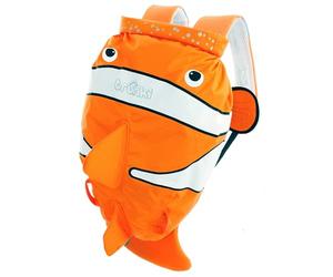 Trunki Mochila Impermeable para Niño y Niña | Mochila Infantil y Bolsa de Deporte PaddlePak | Mochila Saco Infantil para Natación y Playa - Modelo Chuckles el Pez Payaso (Naranja)