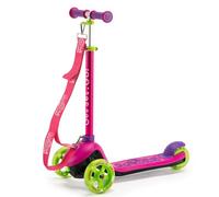 Trunki Patinete plegable de 3 ruedas para niñas con correa de remolque y transporte y bolsa de almacenamiento | Altura de manillar ajustable | Pequeño patinete rosa para niños de 2 a 6 años | (56 x 28