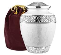 Trupoint Memorials Urnas de cremación para adultos, urnas de cremación hechas a mano, urnas decorativas funerarias, urnas blancas de hasta 200 libras