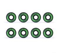 Trurovem ABEC-11 608-RS - Juego de 8 rodamientos para monopatín Longboard, acero cromado endurecido con escudo de goma, rodamientos de rueda de baja fricción de 8 x 22 x 7 mm, color negro (verde)