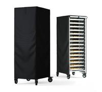 Trurovem Cubierta para estante de panadería 420D resistente con transparente, protector contra el polvo impermeable para estante de 20 niveles, hoja de estante ventilada para hornear, negro, 23 x 28 x