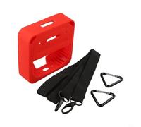 Trurovem Funda protectora de silicona para Bose para SoundLink For II con correa para el hombro, ligera, a prueba de golpes, con hebillas para viajes al aire libre, color negro (rojo)