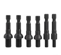 Trurovem Juego de 6 adaptadores de enchufe autorroscantes M6 M8 M10 para tuercas de inserción y pernos de suspensión, vástago hexagonal de 1/4 pulgadas de acero al cromo vanadio roscado para