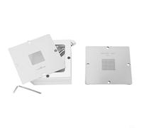Trurovem Kit de estación de reballing de 90 mm, plantilla de fijación resistente con 10 plantillas de 0,3 a 0,76 mm para herramienta de reparación de soldadura PCB, soporte de abrazadera de metal