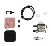 Trurovem Kit de reparación de carburador con línea de combustible para recortadora de setos HS45 FC55 FS310 Conjunto de piezas de repuesto de montaje de filtro de aire para jardín al aire libre
