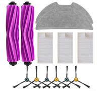 Trurovem Kit de repuesto de 13 piezas para Eureka E20 Plus: 2 cepillos de rodillo principal, 6 cepillos laterales, 3 filtros, 2 paños de fregona, accesorios de limpieza profunda de nailon ABS