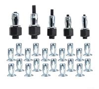 Trurovem Kit de tuercas de remache M8, juego de abrazaderas de expansión de aleación de 20 piezas, inserto roscado para remachadora de mano de acero de metal, herramienta para reparación de pared