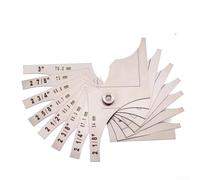 Trurovem Medidor de filete de soldadura de acero inoxidable 54-76,2 mm, doble métrico y para regla de costura imperial de 2-1/8 a 3 pulgadas, herramienta de inspección de soldadura desmontable para