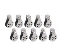 Trurovem Paquete de 10 poleas individuales de acero inoxidable con rueda de nailon para cargas pesadas, aparejo resistente a la corrosión para navegación, pesca, levantamiento al aire libre, 4,5 x 2,6
