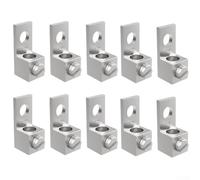 Trurovem Paquete de 10 terminales de conexión rápida de un solo polo 1B2U 1/0, conexión a tierra eléctrica de aleación de aluminio para barras con acabado chapado en estaño, rosca 5/16-24 para