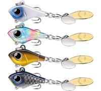 TRUSCEND Búsqueda ancha Vibe Tail Spinner, señuelos de pesca fáciles de atrapar con vibración, natación, acción de jigging, gancho afilado BKK Super deslizante, giratorio de pesca largo preciso para