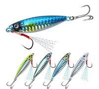 TRUSCEND Dos Vías Spinning Cucharas Sistema de Spinners de Pesca para Jigging, Cola de Gallo Señuelos de Pesca con Cuerpo de Cobre Flash y Hoja, Agua Dulce Crappie Jigs, Cebo de Hoja para la Trucha