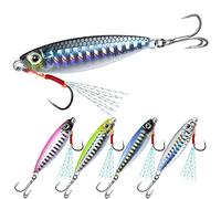 TRUSCEND Dos Vías Spinning Cucharas Sistema de Spinners de Pesca para Jigging, Cola de Gallo Señuelos de Pesca con Cuerpo de Cobre Flash y Hoja, Agua Dulce Crappie Jigs, Cebo de Hoja para la Trucha