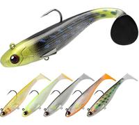 TRUSCEND Paddle Tail Soft Señuelos de Pesca Pre-Rigged Jig Head Swimbaits para la Pesca de la Lubina Camarón Suave cebos Cebos de Pesca de Primera Calidad para el Agua Dulce Salada