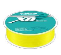 Truscend - Sedal de pesca trenzado, 8 hebras mejoradas, hilo de pesca de polietileno liso y ultradelgado, accesorios de pesca súper resistentes y resistentes a la abrasión, sin estiramiento y baja