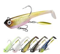 TRUSCEND Señuelos Pesca, Vinilos de Pesca para Lubina Lucio Carpa, Pesca Accesorios Swimbaits Fórmula Japonesa, Anzuelos BKK Ultra Agudos, Jig para Agua Dulce y Mar