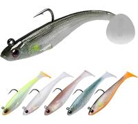 TRUSCEND Shadtale Señuelo con Anzuelos BKK - Fácil Captura: Hundimiento y Temblor: para Atraer Más Picadas; Paddle Tail Swimbait para Lubina, Truchas, Lucio y Siluro - Ideal para la Pesca en Familia