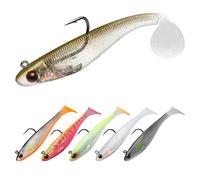 TRUSCEND Shadtale Señuelo con Anzuelos BKK - Fácil Captura: Hundimiento y Temblor: para Atraer Más Picadas; Paddle Tail Swimbait para Lubina, Truchas, Lucio y Siluro - Ideal para la Pesca en Familia