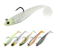 TRUSCEND Shadtale Señuelo con Anzuelos BKK - Fácil Captura: Hundimiento y Temblor: para Atraer Más Picadas; Paddle Tail Swimbait para Lubina, Truchas, Lucio y Siluro - Ideal para la Pesca en Familia