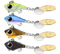 TRUSCEND Vibespinner - Señuelos con anzuelos BKK - Captura fácil: 4 acciones (vibración/natación/flash/plantilla) para más picadas, cebo de búsqueda de lance más largo - Jigs para lubina, crappie