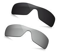 TRUSHELL Lentes de repuesto polarizadas para Oakley Turbine Rotor OO9307 Gafas de sol -Negro+Plata