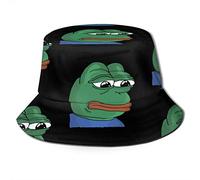 Trushop Unisex Sad Pepe The Frog Bucket Hat Sun Hat Impreso Fisherman Packable Travel Hat Moda Sombrero al Aire Libre
