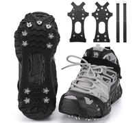 Trusiel Crampones,Crampones con 11 Púas de Dientes de Acero Inoxidable,Suelas Antideslizantes para Hombres y Mujeres Zapatos, para Cámping Alpinismo Acampada Senderismo Invierno Equipado