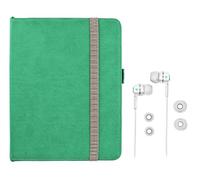 Trust 19110 - Funda Folio con función Soporte para Apple iPad, Azul + Auriculares in-Ear