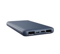 Trust Mobile Primo Batería Externa Carga Rapida 10000mAh, Power Bank Compacto Sostenible USB-C 3 A, 46 Horas Extra, 3 Entradas, Cargador iPhone, iPad, Samsung, Xiaomi, Huawei, Airpods, Móvil, Azul