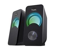 Trust Arys Altavoces PC 2.0 12W (6W RMS) con Iluminación LED RGB, Negro | Altavoz USB, Audio Jack 3,5 mm, Conexión para Auriculares, Altavoces para PC Portátil Ordenador Mac