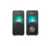 Trust 23120 Arys Juego de 2 Altavoces portátiles (LED RGB, 2.0 Canales, USB), Negro, 12 W