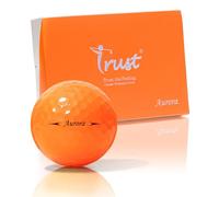 Trust Aurora Pelotas de Golf - Alta Visibilidad, Vuelo Largo y Recto, Uretano Cristal Tour, Núcleo Dinámico de 3 Piezas, 12 Pelotas, Naranja Aurora
