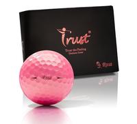Trust Aurora Pelotas de Golf - Alta Visibilidad, Vuelo Largo y Recto, Uretano Cristal Tour, Núcleo Dinámico de 3 Piezas, 12 Pelotas, Rosa Aurora