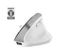 Trust Bayo+ Ratón Vertical Inalámbrico Bluetooth + RF 2.4GHz, Ridurre la Tensione del Braccio e del Polso, 53% Plástico Reciclado, Ratón Ergonómico Recargable PC Portátil Mac - Blanco