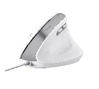 Ratón Trust Bayo II con cable 2400 DPI vertical ergonómico clics silenciosos 6 botones blanco