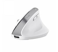 Trust Bayo+ Ratón Vertical Inalámbrico Bluetooth + RF 2.4GHz, Blanco