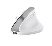 Ratón Ergonómico Inalámbrico por Bluetooth Trust Bayo+/ Batería Recargable/ Hasta 2400 DPI/ Blanco