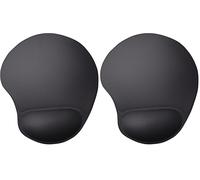 Trust Bigfoot Alfombrilla para Ratón Ergonómica con Reposamuñecas de Gel, Base Antideslizante, Mouse Pad con Superficie de Microfibra para Ordenador, PC, Portátil - Negro (Paquete de 2)