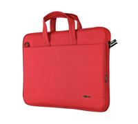 Trust Maletín Bologna para portátiles hasta 16" fino, bolsa reciclada y correa ajustable - Rojo