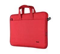 Trust Bologna Maletín para Portátiles de Hasta 16", Fino y Ecológico con Correa Ajustable para Hombro, Bolsa Reciclada para Viajes, Negocios, Trabajo, Universidad - Rojo