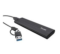 Trust Carcasa SSD M.2 NVMe USB-C 10Gbps, Caja Disco Duro Externo SSD 4TB, Compatible con 2230 2242 2260 2280 FAT32/NTFS/EXT4/exFAT/APFS, Enclosure Funda Adaptador Portatil M / M & B Key