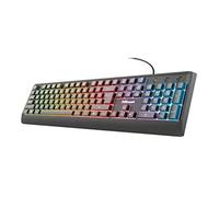 TRUST COMPUTER Ziva Gaming LED Keyboard ES PERP, Negro