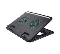 Trust Cyclone Base Refrigeración para Portátil 16", Negro | 2 Ventiladores Laptop Stand, Soporte de Ordenador Portátil con Altura Ajustable, Base para Notebook Macbook Lenovo DELL HP