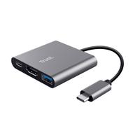 Trust Dalyx USB 3.2 Gen 1 (3.1 Gen 1) Type-C Aluminio, Negro