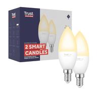 Trust WIFI CCT - E14-71297-02 Bombilla LED, Compatible con Alexa y Google Home, Luz LED Cambio Color, No Hub, 2.4GHz Lámpara LED, Bombilla Inteligente Blanca y en Color - Pack de 2
